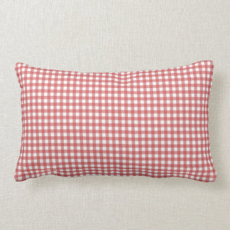 Röd och vitgingham kudder lumbarkudde
