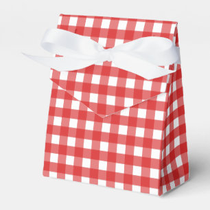 Röd och vitgingham presentaskar