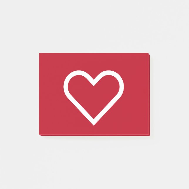 Röd och vithjärtachic post-it block (Framsida)