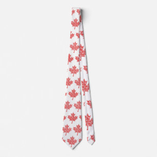 Röd- och vitmärke i Kanada Maple Löv Slips