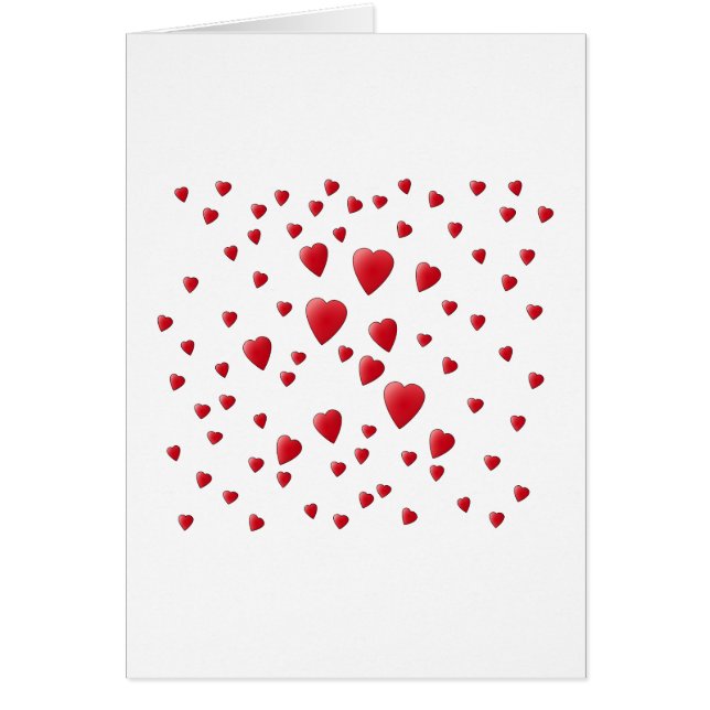 Röd och vitmönster av kärlekHearts. OBS Kort (Framsidan)