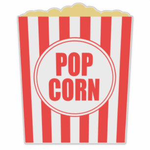 Röd och vitPopcorn ösregnar Klistermärken