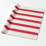 Röd- och vitstrimmig skjortgardinsedel presentpapper<br><div class="desc">Rött och vitt,  randigt,  pappert för ett sött,  modernt och elegant nautiskt tema.</div>