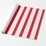 Röd- och vitstrimmig skjortgardinsedel presentpapper<br><div class="desc">Rött och vitt,  randigt,  pappert för ett sött,  modernt och elegant nautiskt tema.</div>