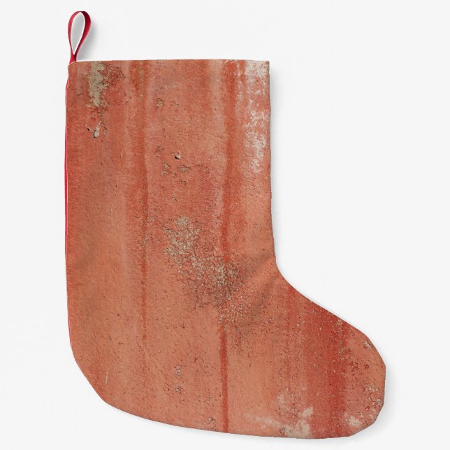 RÖD OCH VITT PÄRKT VALL LITEN JULSTRUMPA (Framsidan)
