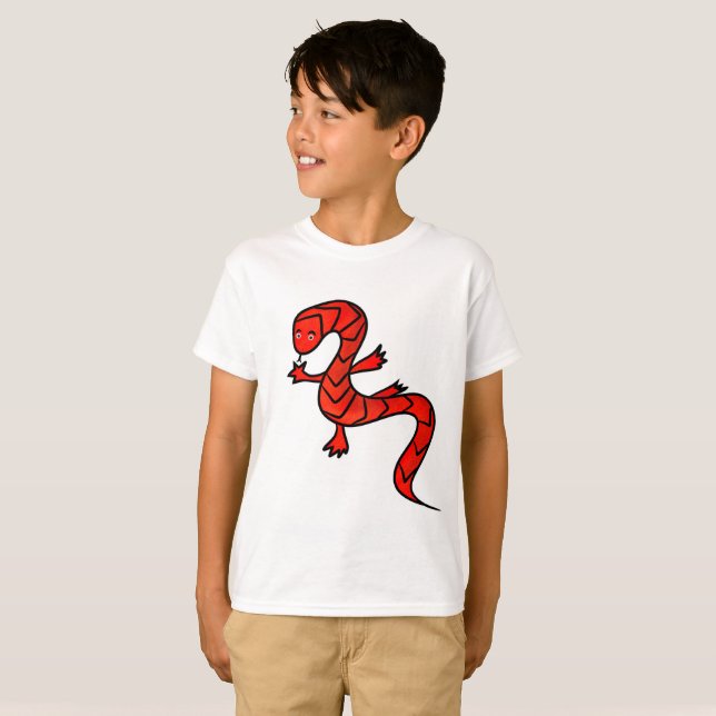 Röd ödla t shirt (Hel framsida)