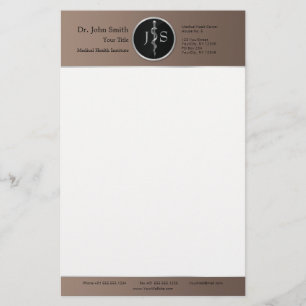 Rod of Asclepius Medical Classy Noble Silver Brevpapper