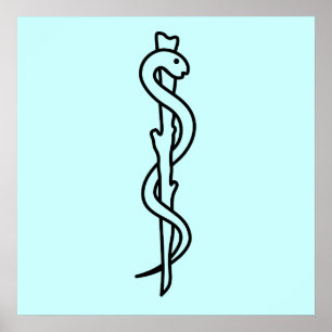 Rod of Asclepius [medicinsk symbol] Poster
