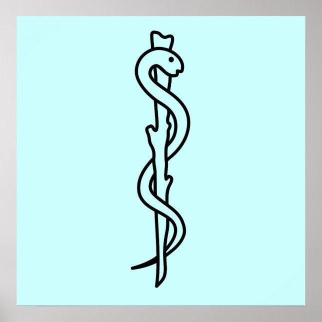 Rod of Asclepius [medicinsk symbol] Poster (Framsidan)