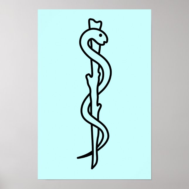 Rod of Asclepius [medicinsk symbol] Poster (Framsidan)