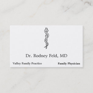 Rod of Asclepius [medicinsk symbol] Visitkort