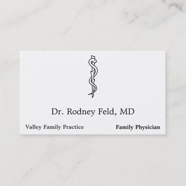 Rod of Asclepius [medicinsk symbol] Visitkort (Framsida)