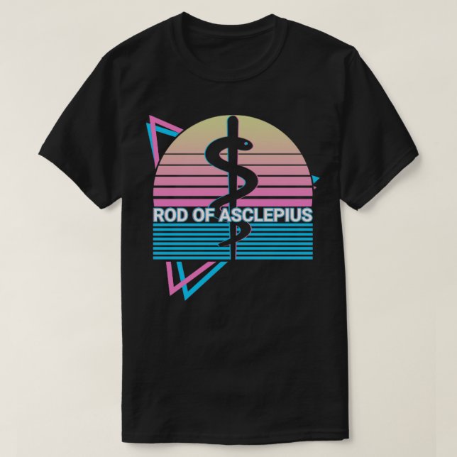 Rod of Asclepius staff of Aesculapius Grekiska Myt T Shirt (Design framsida)