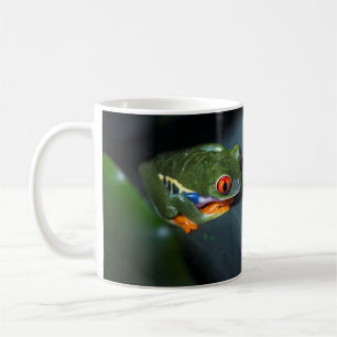 Röd ögagrodasitta kaffemugg