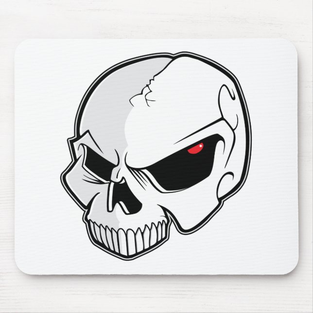Röd ögonglobskalle för ont blod musmatta (Framsidan)