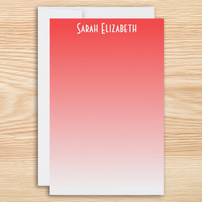 Röd Ombre-papper Brevpapper (Red Ombre Stationery)