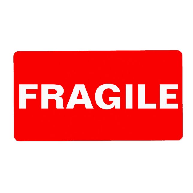 Röd Ömtålig Fraktetikett Fraktsedel (Framsidan)