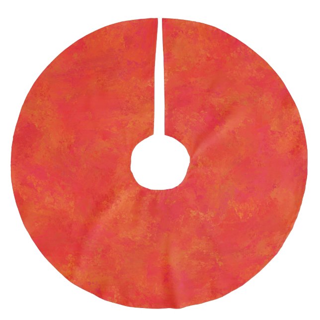 Röd Orange Abstrakt Mönster Julgransmatta Borstad Polyester (Framsidan)