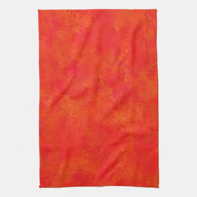 Röd Orange Abstrakt Mönster Kökshandduk (Vertikal)