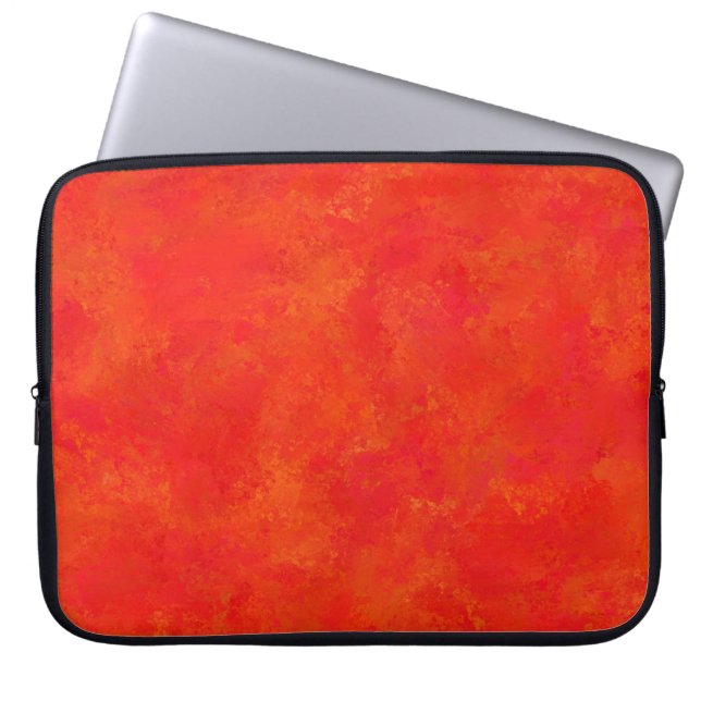 Röd Orange Abstrakt Mönster Laptop Fodral (Framsidan)