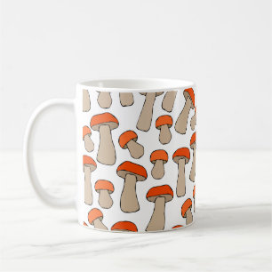 Röd Orange Aspen Svampar Mönster Kaffemugg