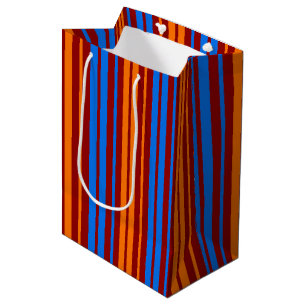 Röd Orange Blå Vertikal Randig Design  