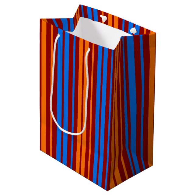 Röd Orange Blå Vertikal Randig Design   (Framsidan Vinklad)