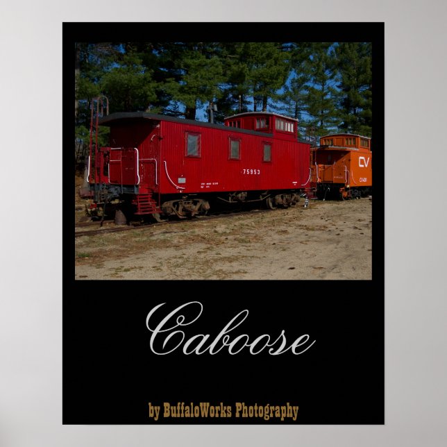 Röd & Orange Caboose-affisch Poster (Framsidan)