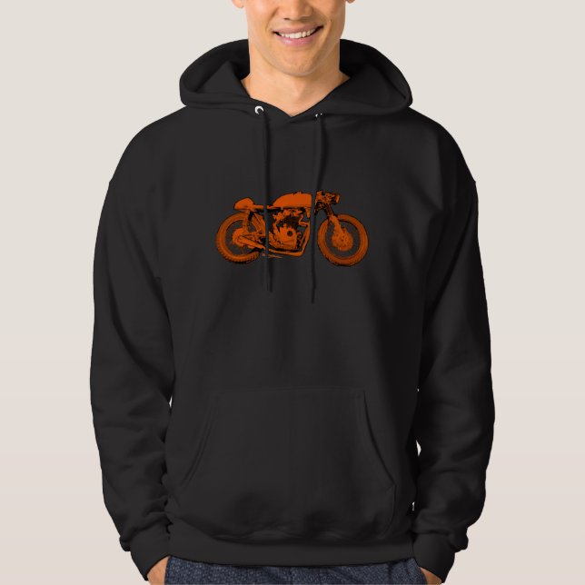 Röd/orange CafeRacerHoodie - Sweatshirt (Framsida)