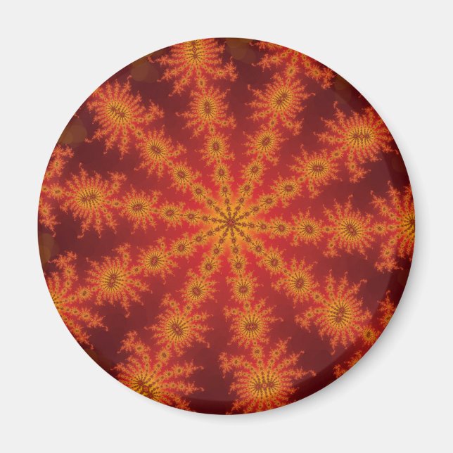 Röd Orange Dekastjärn Magnet (Framsidan)