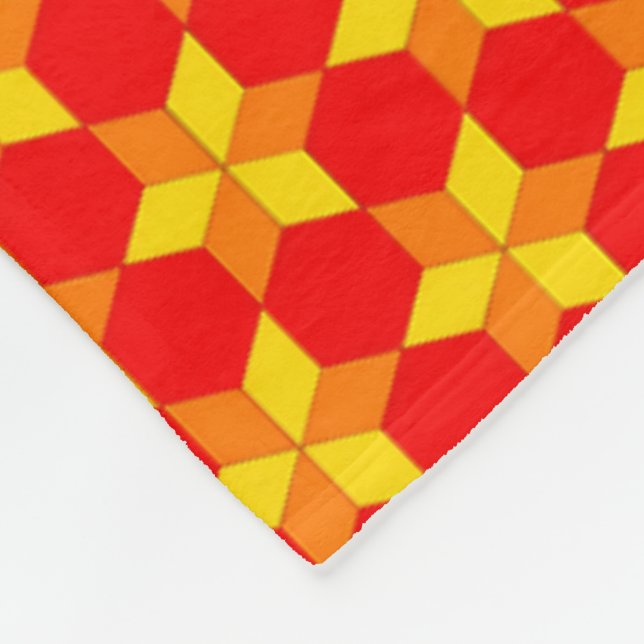 Röd Orange Geometrisk Sherpa Kastmadrass Fleecefilt (Hörn)