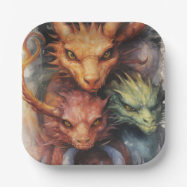 Röd orange Grönt Dragons