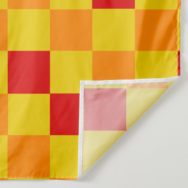 Röd Orange Gul Rutig Mönsterdesign  Tyg (Skapare uppladdad)