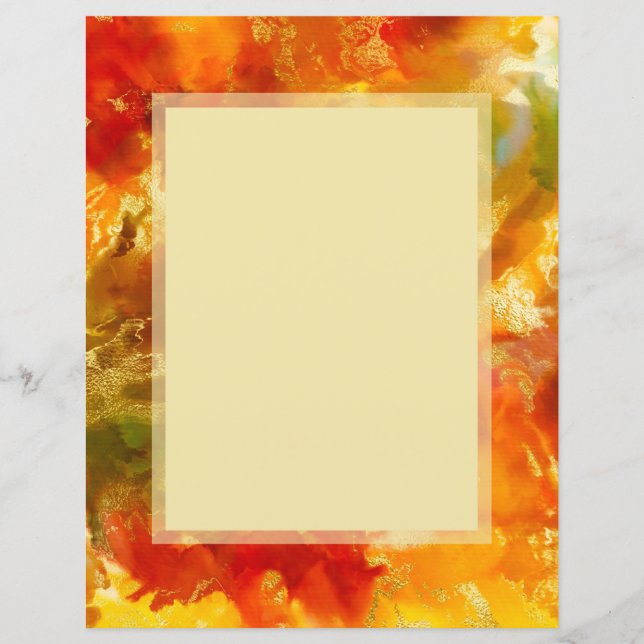Röd, orange, guld, gult marmor (Framsida)