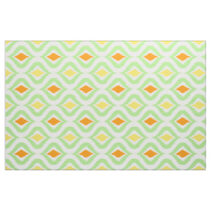 Röd Orange Gult Retro Chic Ikat droppar Mönster Tyg