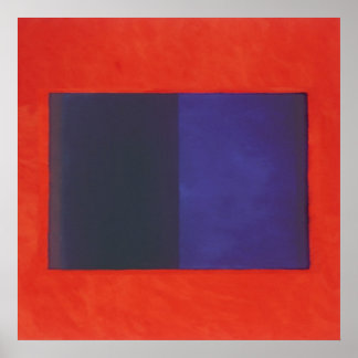 röd orange i blått poster