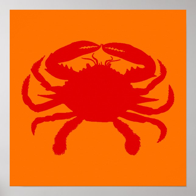 Röd Orange Krabba Poster (Framsidan)
