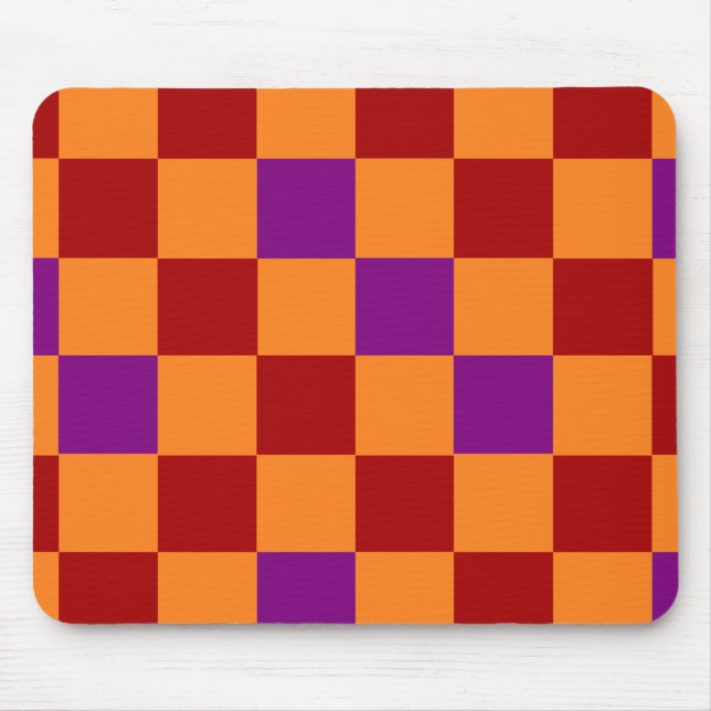 Röd Orange Lila Rutig Mönsterdesign  Musmatta (Framsidan)