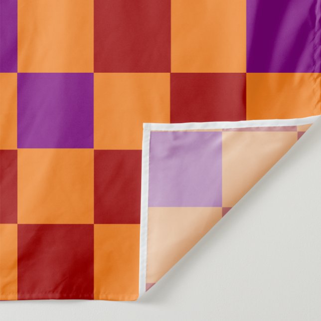Röd Orange Lila Rutig Mönsterdesign  Tyg (Skapare uppladdad)