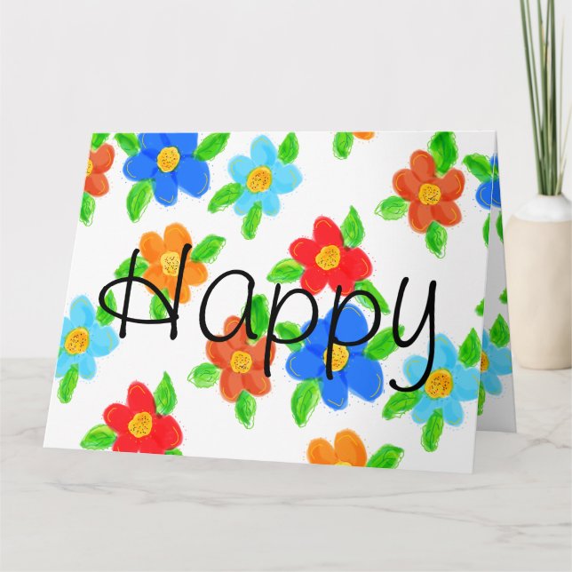 Röd Orange och blå Kort (Framsida)