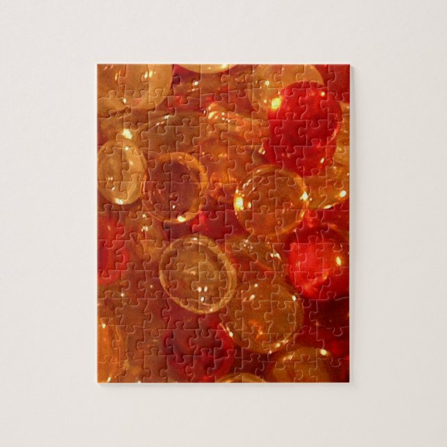 Röd, Orange och Golden Bling Jigszle Puzzle Pussel (Vertikal)