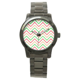 Röd, Orange och Grön Chevron Armbandsur