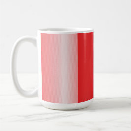 Röd, orange och rosa penseldrag blandas ihop kaffemugg