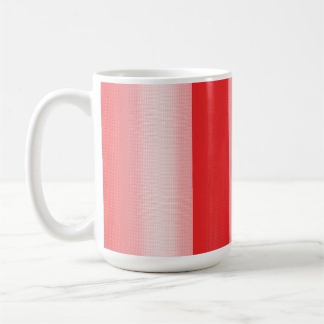 Röd, orange och rosa penseldrag blandas ihop kaffemugg (Vänster)