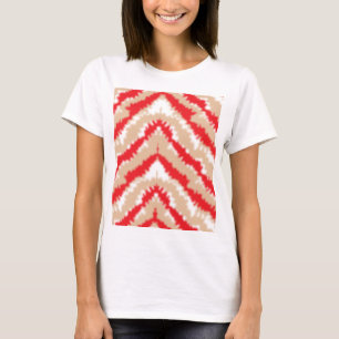 Röd, orange och rosa texturerad mönster och motiv t shirt