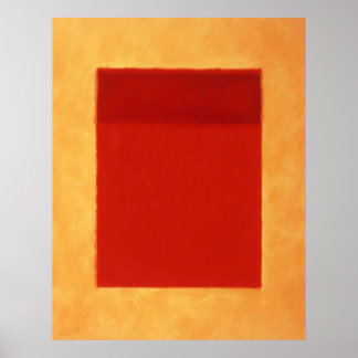 röd, orange på gult poster