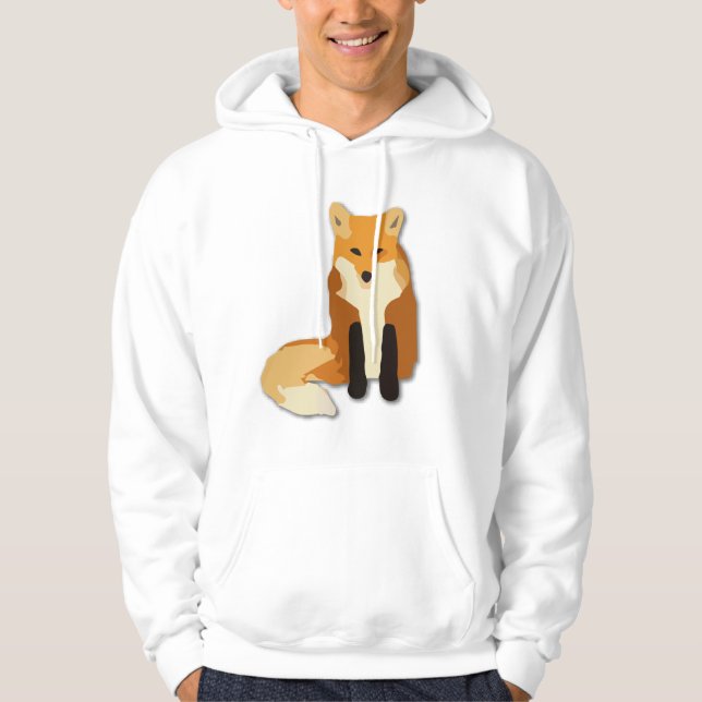 Röd orange räv hoodie (Framsida)