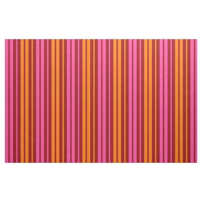 Röd Orange Rosa Vertikalt Randigt Mönster   Tyg (Fat Quarter)
