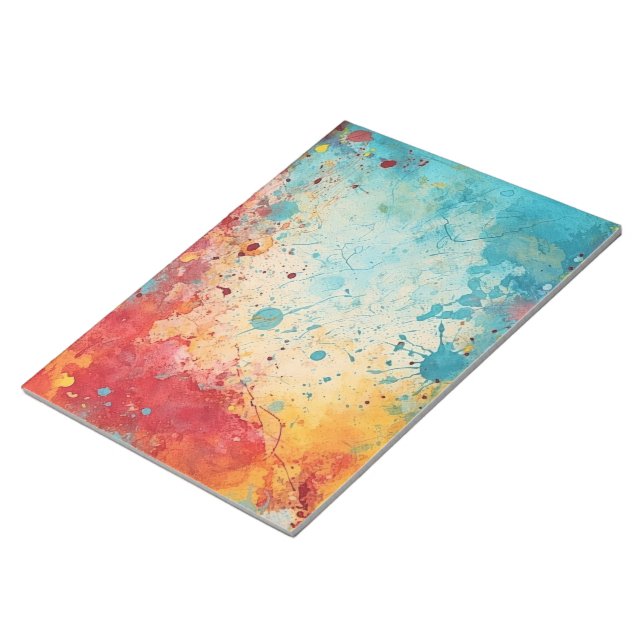 Röd, Orange, stänk journal i skalfärgen Anteckningsblock (Vinklad)