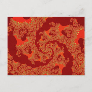 Röd Orange Swirl Vykort